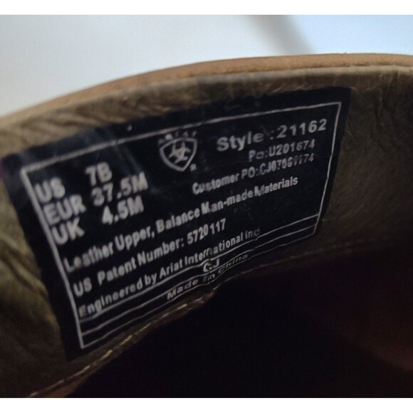 Ariat Aristotle Camel Tan Leather Slip On Western Clogs Stitching Women's Size 7 - Picture 10 of 10